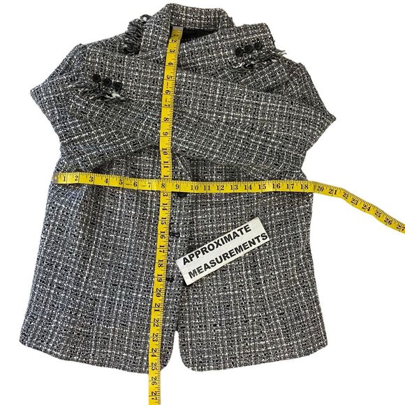 Apostrophe Blazer Womens PS Gray Black Tweed Work Office Casual Jacket Old Money - Picture 10 of 15